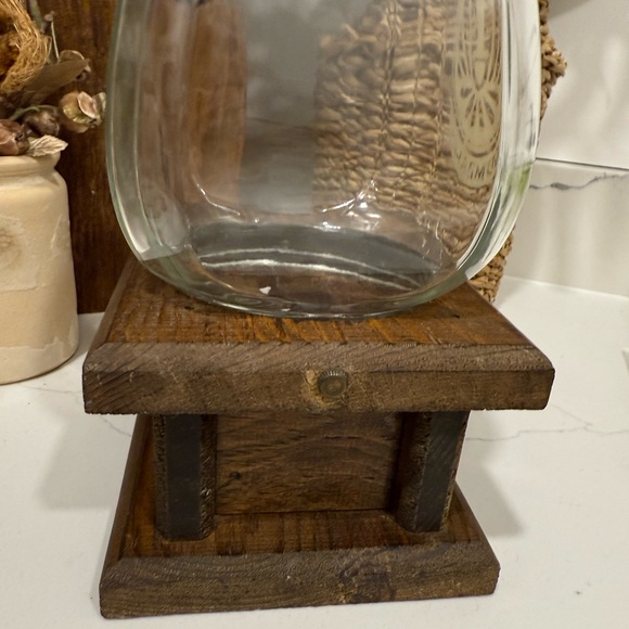 Vintage Knock on Wood Corporation Glass Gumball Jar with Wooden Base - Picture 3 of 12